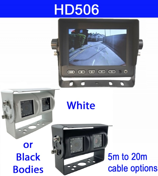 5 inch stand on dash monitor and twin lens reversing camera